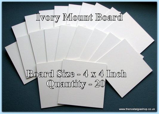 Mount Board. Ivory. Size 4 x 4 Inch. Quantity 20 Sheets.
