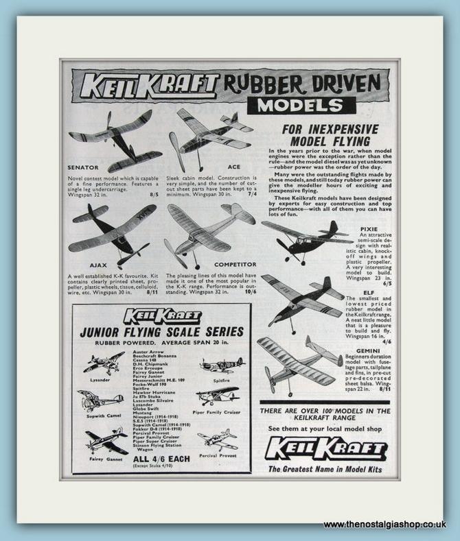 KeilKraft Aircraft Model Kits. 2 x Original Adverts 1962 (ref AD2809)
