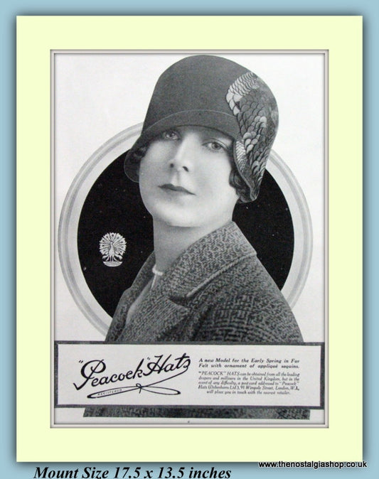 Peacock Hats Original Advert 1928 (ref AD9247)