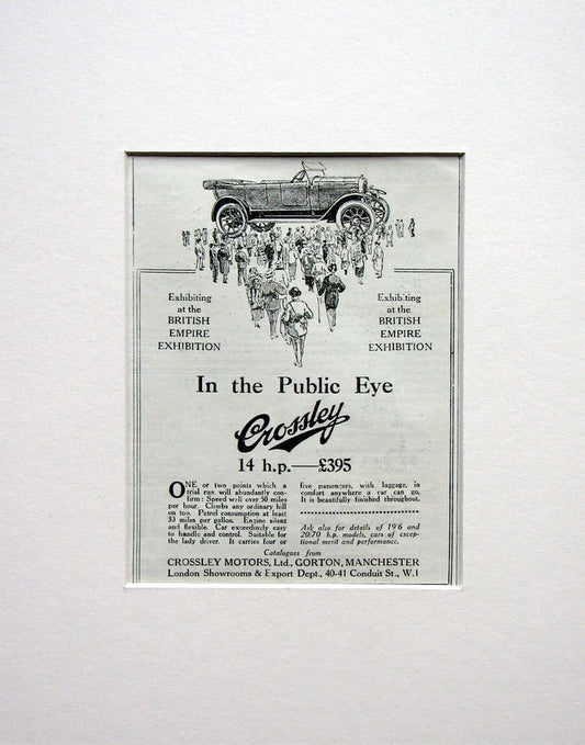 Crossley Motor Car Original Advert 1924 (ref AD1508)