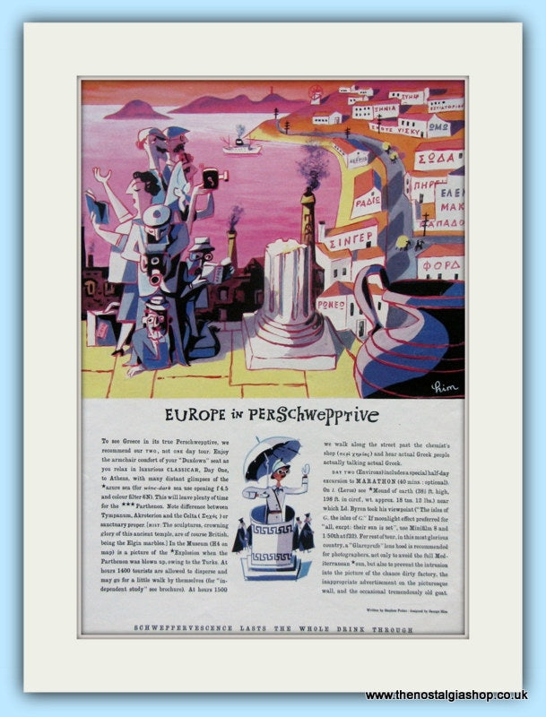 Schweppes Drink Original Advert 1956 (ref AD5015)