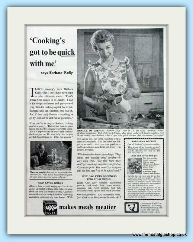 OXO Cubes Original Advert 1955 (ref AD4871)