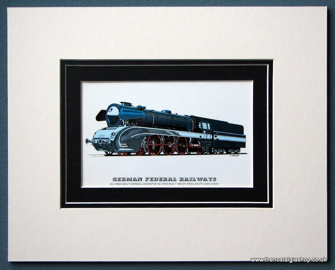 German Federal Railways Heavy Express Mounted Print (ref SP54)