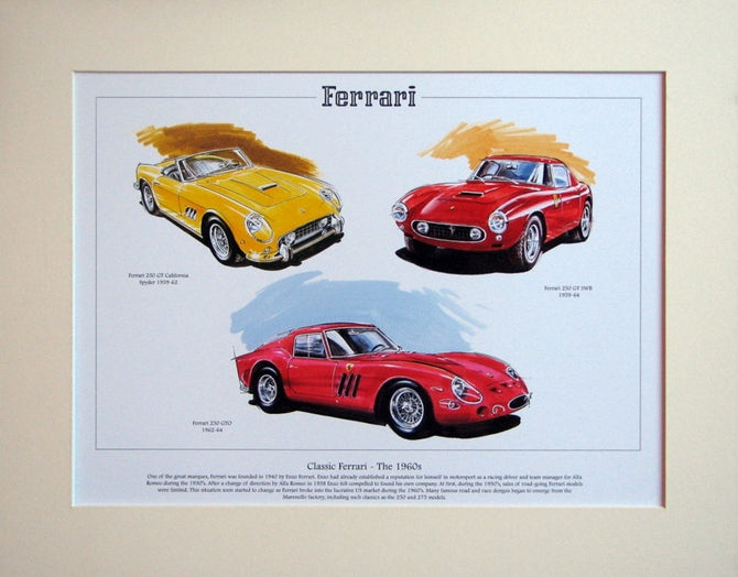 Ferrari - Classics of the 60`s Mounted Print