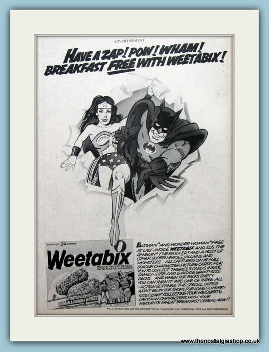 Weetabix Batman & Wonder Woman Free Offer Original Advert 1979 (ref AD2650)