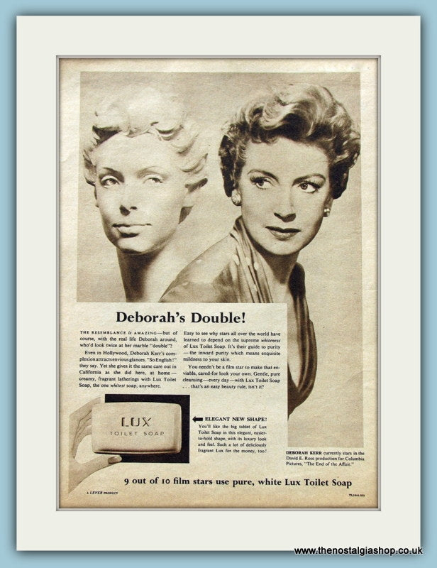 Lux Soap featuring Deborah Kerr. Original Advert 1955 (ref AD3593)