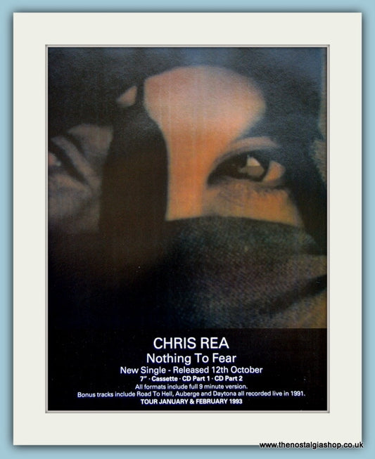 Chris Rea Nothing To Fear 1992 Original Advert (ref AD4122)