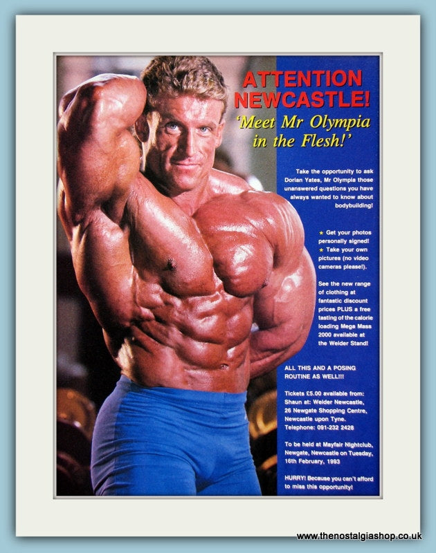 Dorian Yates Mr Olympia Newcastle Original Advert 1993 (ref AD3948)