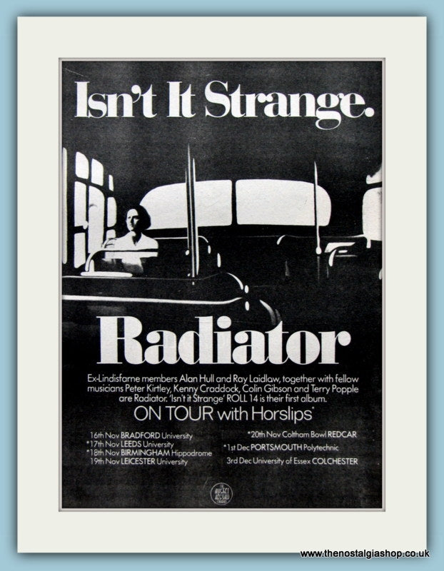 Radiator Tour Dates Original Advert 1977 (ref AD2097) The Nostalgia Shop