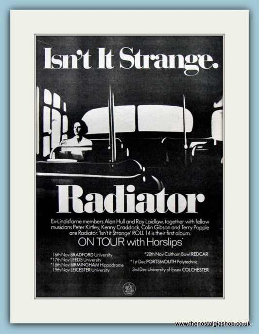 Radiator Tour Dates Original Advert 1977 (ref AD2097)