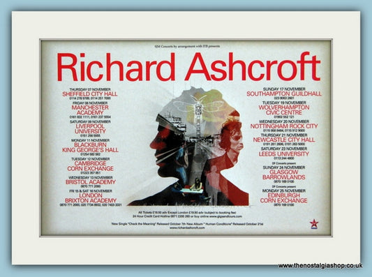 Richard Ashcroft Tour Dates Original Advert 2002 (ref AD1974)
