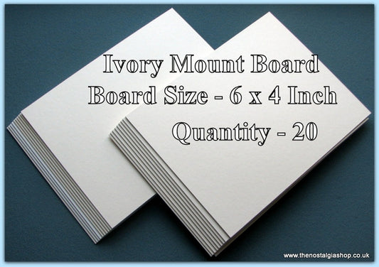 Mount Board. Ivory. Size 6 x 4 Inch. Quantity 20 Sheets.