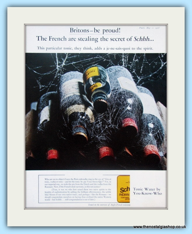 Schweppes tonic Water Original Advert 1966 (ref AD4981)