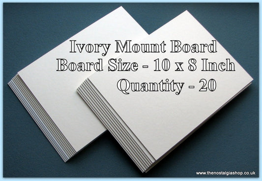 Mount Board. Ivory. Size 10 x 8 Inch. Quantity 20 Sheets.