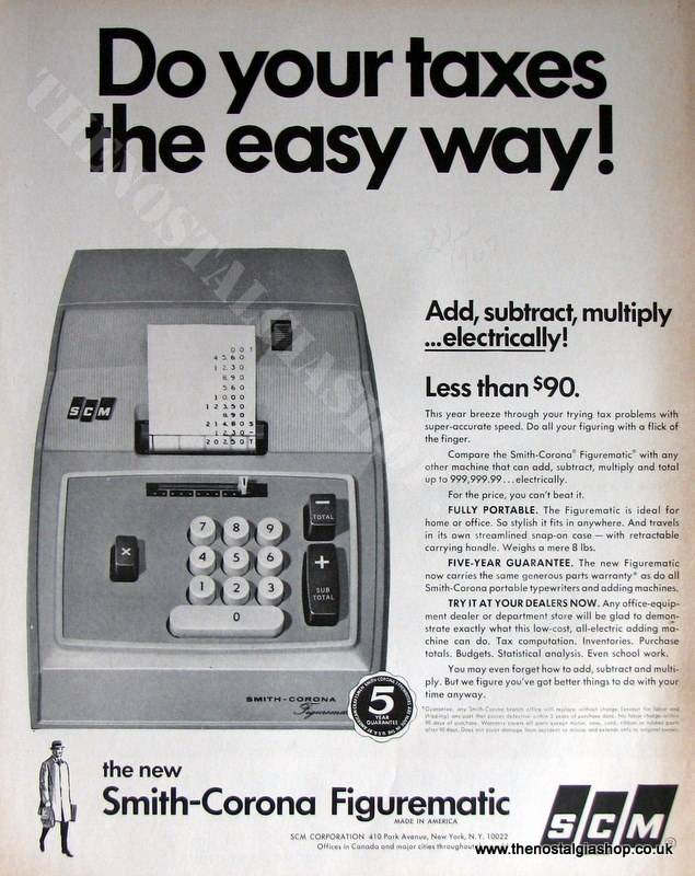 Smith-Corona Figurematic. Original Advert 1967 (ref AD4030)