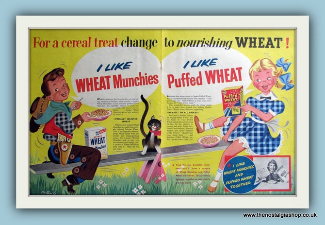 Wheat Munchies & Puffed Wheat. Original Advert 1954 (ref AD8083)