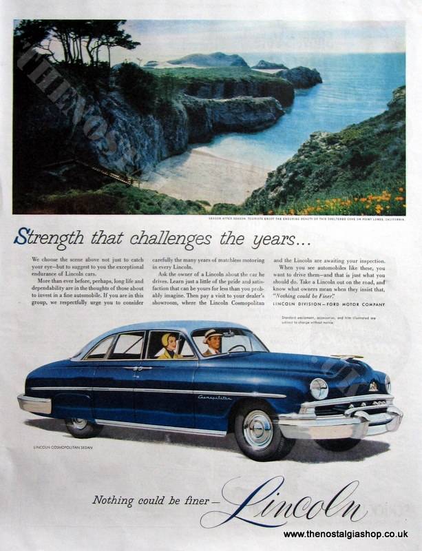 Lincoln Cosmopolitan Sedan 1951 Original Advert (ref AD4068)