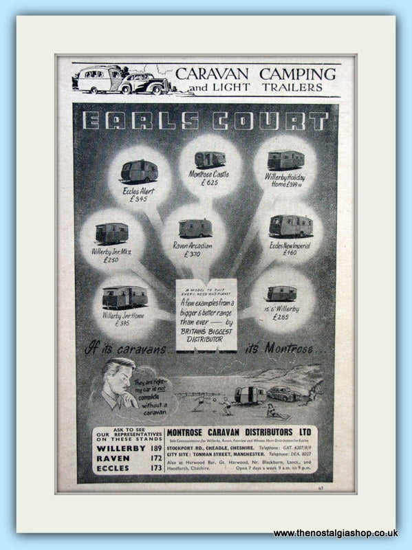 Montrose Caravans Earls Court Original Advert 1953 (ref AD6352)