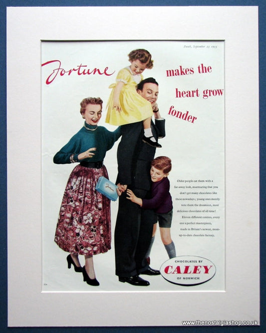 Caleys Chocolates. Original advert 1953 (ref AD1021)
