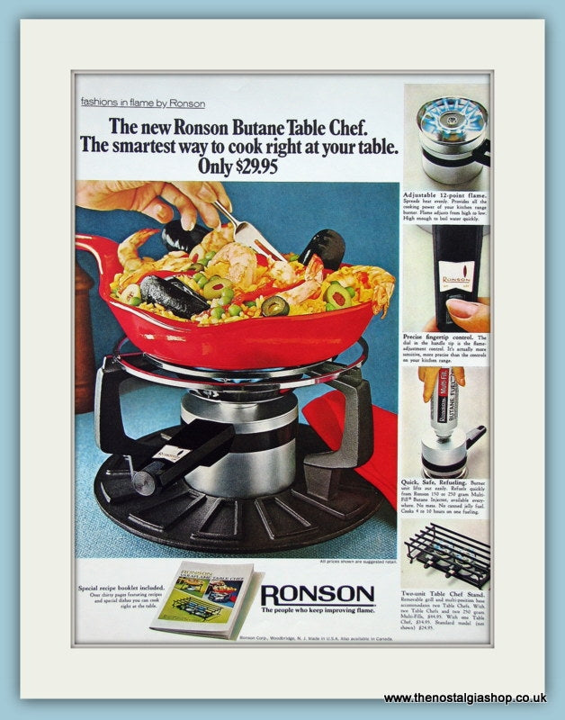 Ronson Butane Table Chef Original Advert 1969 (ref AD3670)