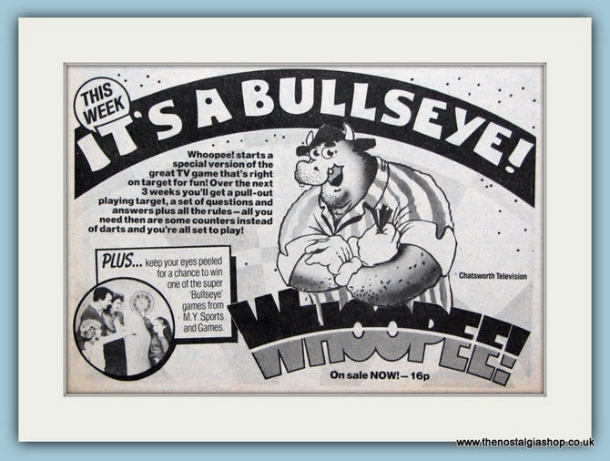 Whoopee With Free Bullseye Game Original Advert 1982 (ref AD6411)