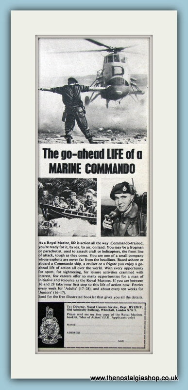 Royal Navy Marine Commando. Original Advert 1965 (ref AD6058)