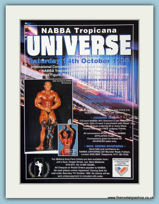 Nabba Tropicana Universe Bodybuilding Competition 1995 (ref AD3947)