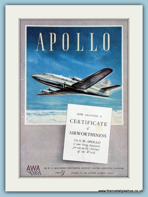 Apollo Original Advert 1951 (ref AD4264)