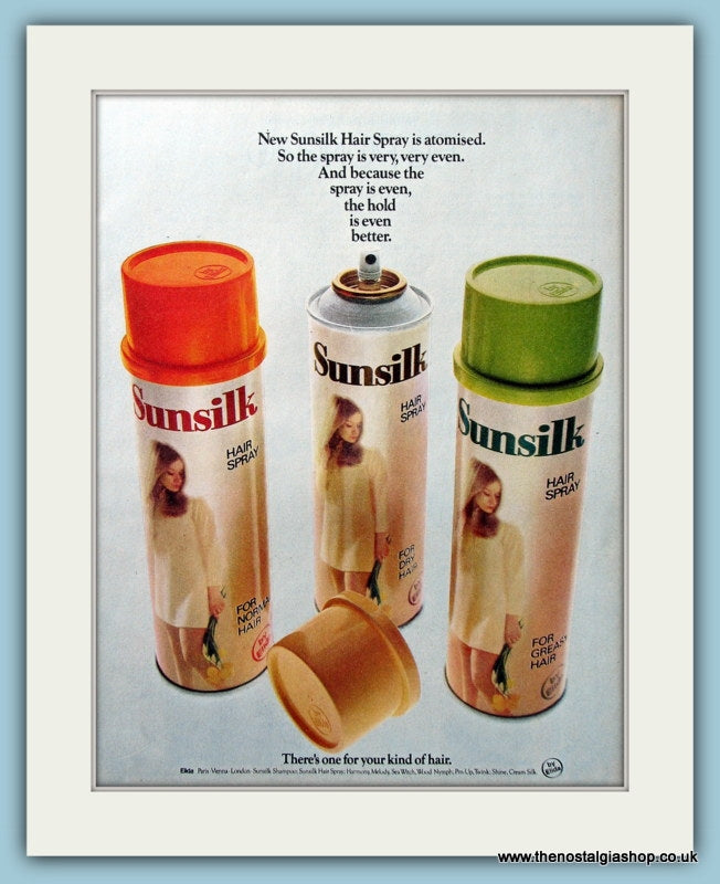 Sunsilk Hair Spray Original Advert 1970 (ref AD4349)