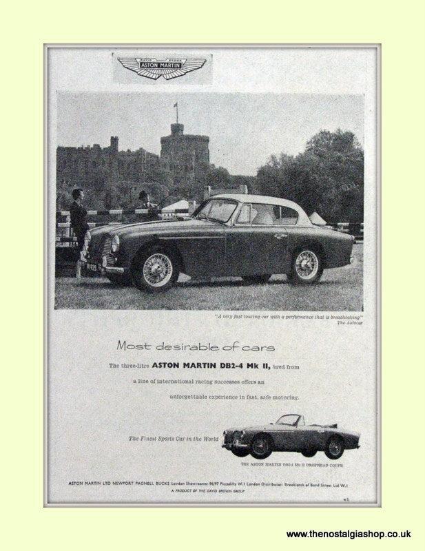 Aston Martin DB2-4 MK II 1955 Original Advert (ref AD6708)