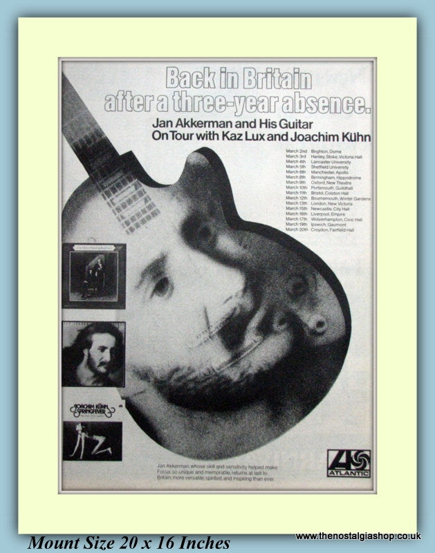 Jan Akkerman On Tour March Dates Original Advert 1977 (ref AD9277)