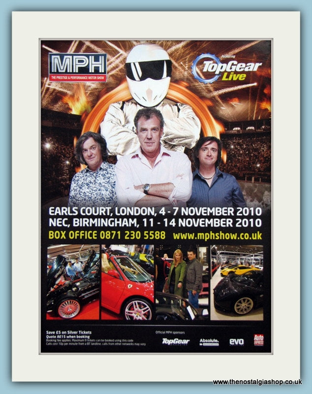top gear 2010 MPH Top Gear Live Show. NEC 2010. Original Advert (ref AD2050) – The Nostalgia Shop