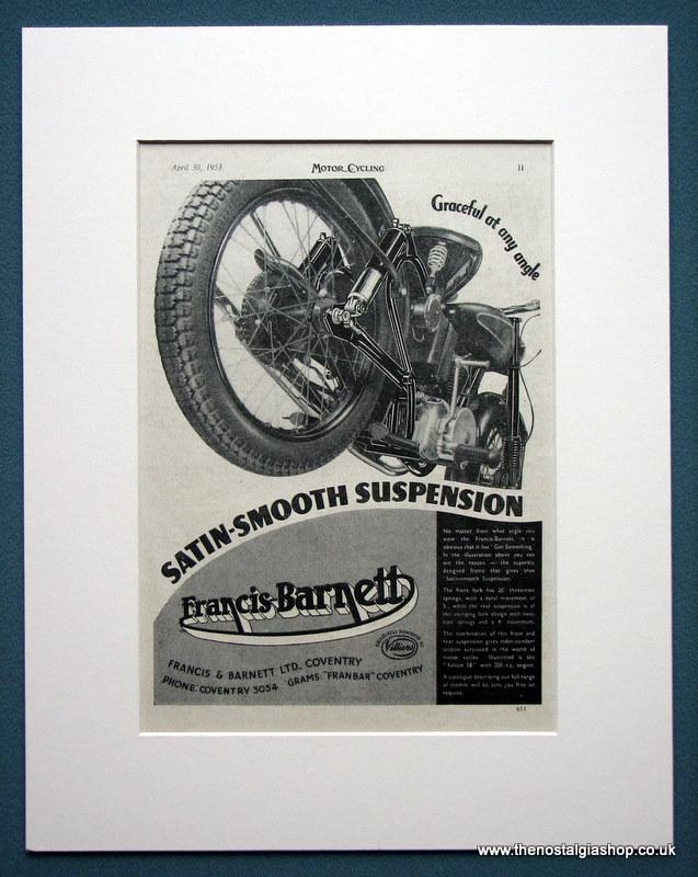 Francis - Barnett. Set of 2 Original adverts 1953 & 1964 (ref AD1234)