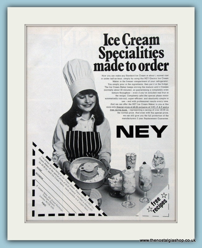 Ney Ice Cream Maker Original Advert 1974 (ref AD2491)