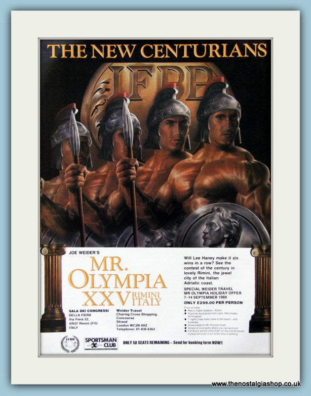 Joe Weider's Mr Olympia XXV Rimini Italy Original Advert 1989 (ref AD3950)