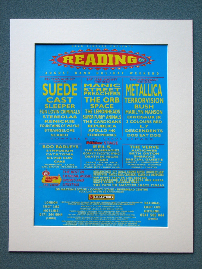 Reading Event- Metallica Original Advert 1997 (ref AD878)
