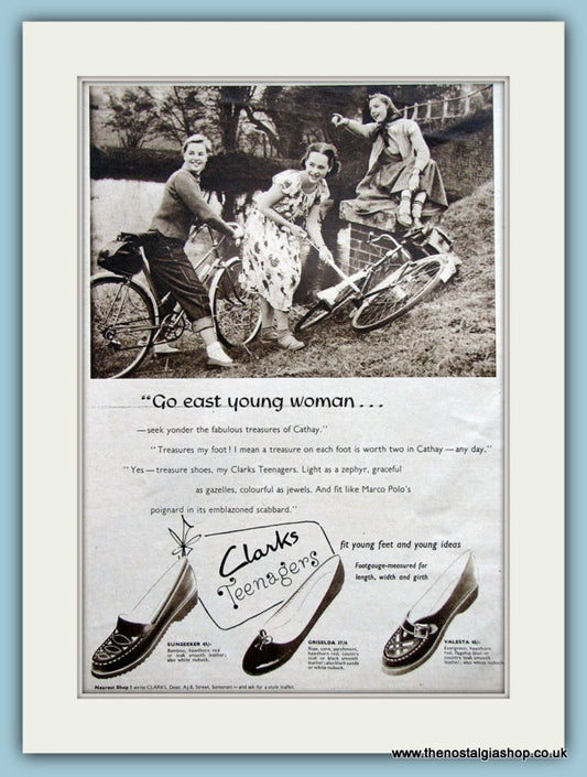 Clarks Teenagers Shoes. Set of 4 Original Adverts 1955 (ref AD3550)