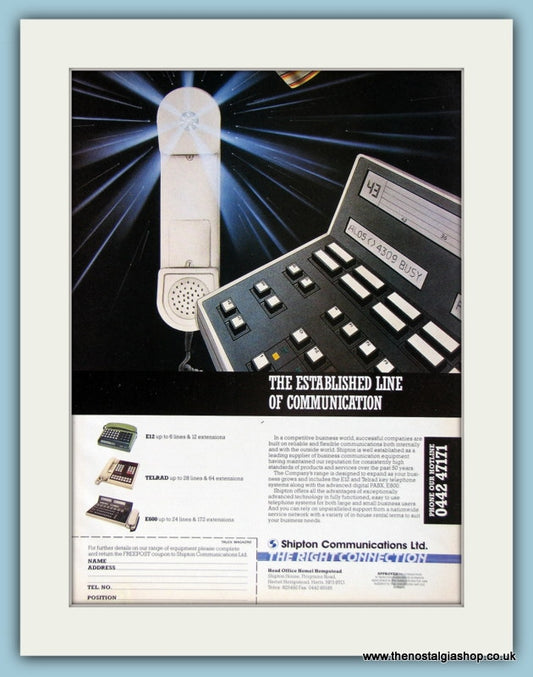 Shipton Communications Ltd Original Advert 1986 (ref AD2946)