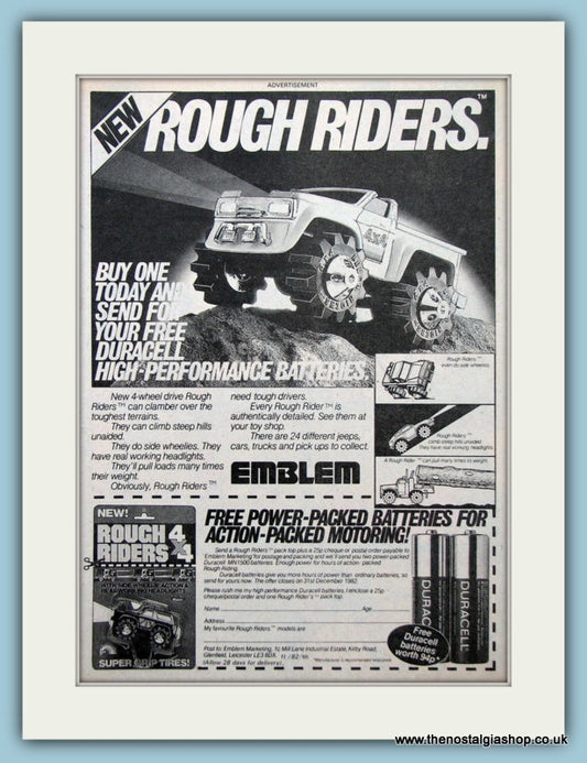 Rough Riders 4 X 4 Duracell Batteries Original Advert 1982 (ref AD2653)