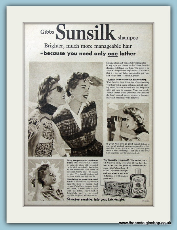 Sunsilk Shampoo Original Advert 1955 (ref AD4348)