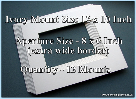 Mounts. Ivory, Size 12 x 10, Wide Border. Quantity 12.
