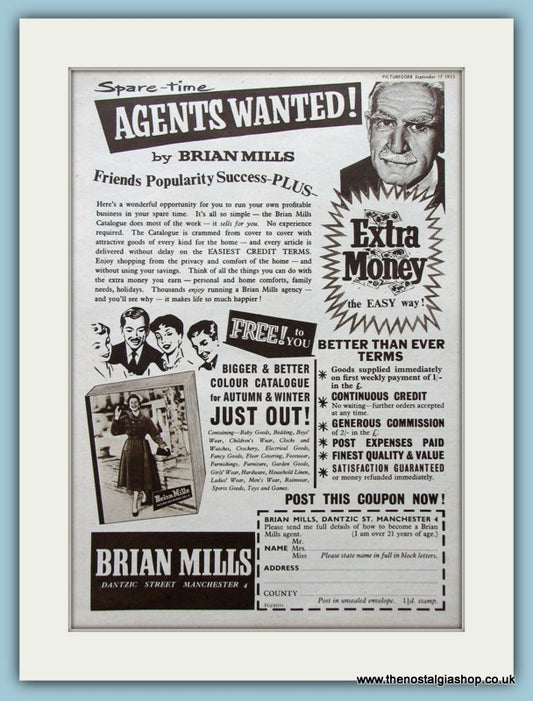 Brian Mills Catalogue Original Advert 1953 (ref AD4551)