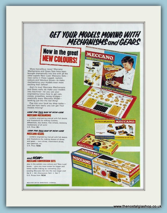 Meccano Model Sets Set of 2 1966 Original Adverts (ref AD2860)