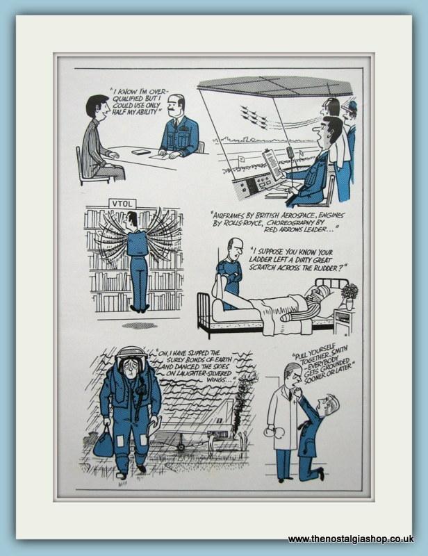R.A.F Cartoon Set Of 2 Original Adverts 1978 (ref AD6305)