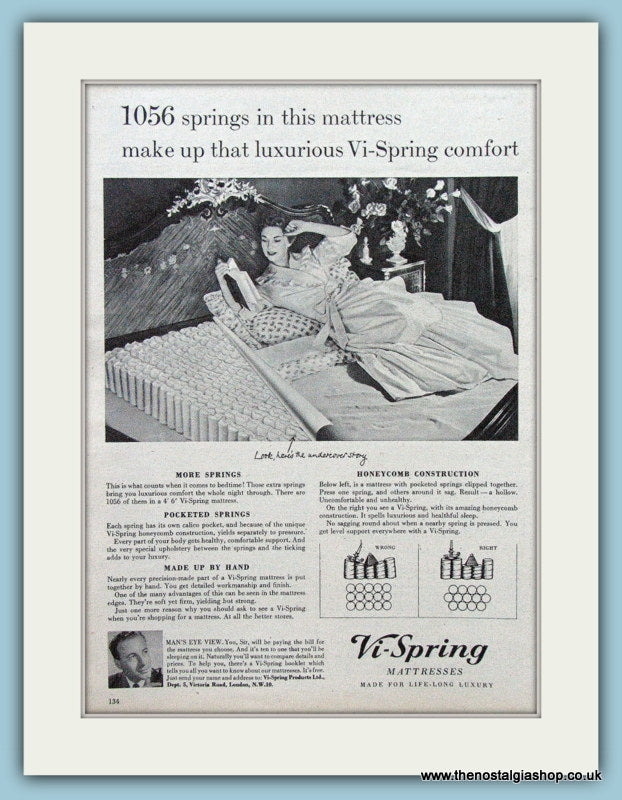 Vi-Spring Mattresses Original Advert 1955 (ref AD4288)