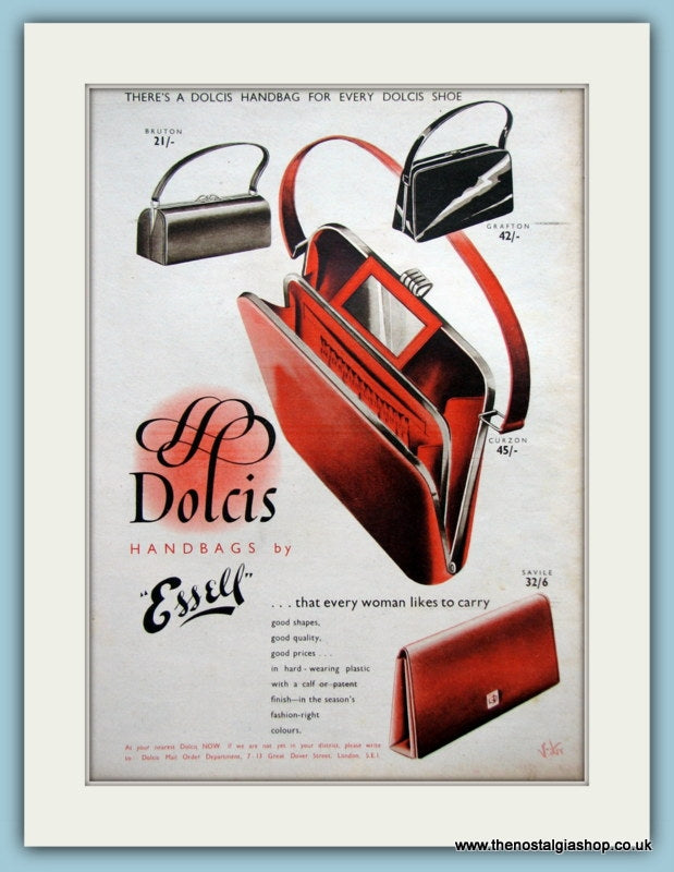 Dolcis Handbags by Essell. Original Advert 1952 (ref AD3549)