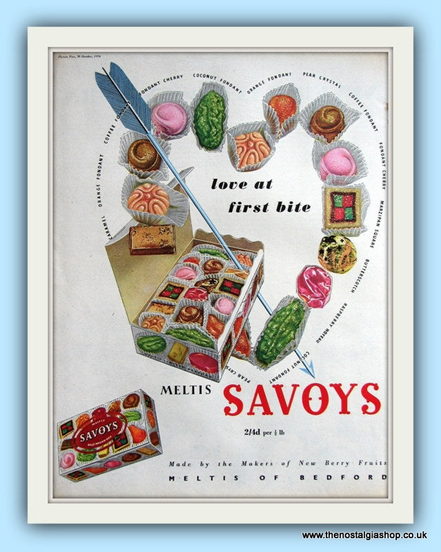 Meltis Savoys. Original Advert 1954 (ref AD8025)
