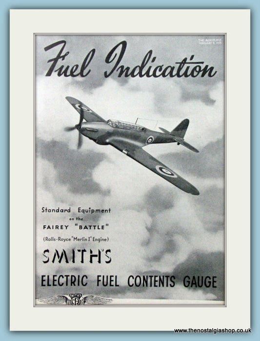 Fairey Battle uses Smith's Guages. Original Advert 1938 (ref AD4203)