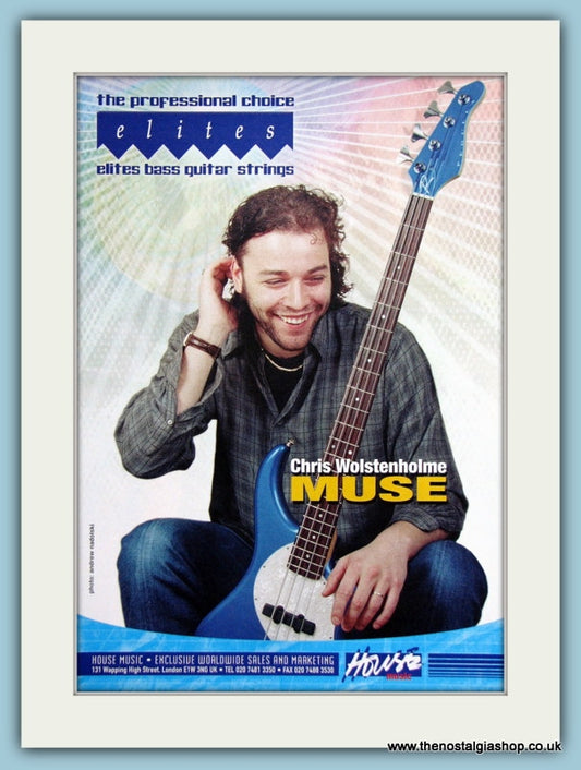 Elites Bass Guitar Strings With Chris Wolstenholme Original Advert 2002 (ref AD2749)