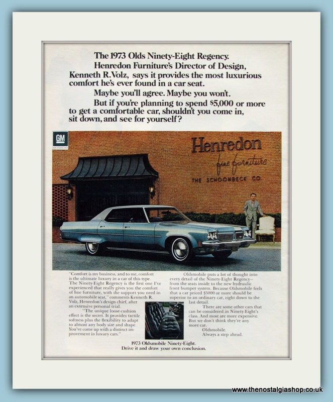 Oldsmobile Ninety-Eight Original Advert 1972 (ref AD8211)